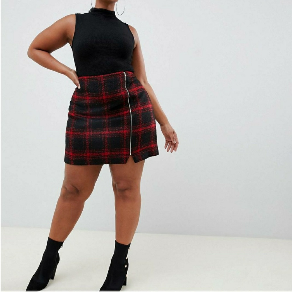 PLUS ASOS Plaid Skirt